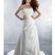 A line Strapless Taffeta Floor Length Chapel Train Wedding Dress With Beading - Compelling Wedding Dresses