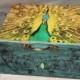 Peacock Box, Peacock Cards Box, Shabby Wedding Card Box, Wedding Box, Peacock Jewelry Box, Personalized  Wedding Box, Wedding Keepsake Box