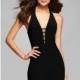 Black Faviana 7854 - Short Jersey Knit Simple Open Back Dress - Customize Your Prom Dress