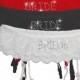 Personalised Suspender Belt - Wedding Bridal Lingerie Underwear - Garter for Stockings - Rhinestone Diamante Red White Black Clips Hen Party