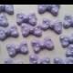 Lavender light purple polka dot bows -- Cupcake toppers cake decorations cake pops Minnie Mouse (12 pieces)