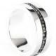 Silver Wedding Band Grey Uncut Raw Diamond Ring Mens Personalized Ring