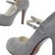 Bridal Wedding Thin Shoes Grey