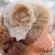 Ivory or Champagne Flower Birdcage Veil-Champagne Lace Bridal Fascinator-Wedding Headpiece - Other Colors Available