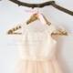 Champagne Tulle Lace Flower Girl Dress Wedding Bridesmaid Dress M0047