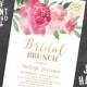 Printable Bridal Shower Brunch Invitation, Wedding Shower Invites, Bridal Brunch Invitation, Wedding, Watercolor Floral, Instant Download