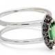 Anna Sheffield Attelage Black Diamond & Marquise Tsavorite Double Band Ring (Nordstrom Exclusive)