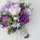 Boho Bouquet, Purple, Lavender, Wildflower Bouquet, Light Purple, Peony Bouquet, Wedding Bouquet, Bridal Bouquet, Silk Flower Bouquet