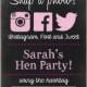 Instagram, Facebook & Twitter Chalkboard Sign - Photo Sharing - Hen Party - Bachelorette Party - Custom DIY Printable File