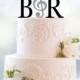Monogram Wedding Cake Topper – Custom 2 Initials Topper with Music Note, Available in 15 Colors, 12 Fonts and 18 Glitter Options - (T189)