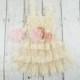 ivory flower girl dress, champagne flower girl dress, blush flower girl dress, baby lace dress, girl lace dress, boho chic flower girl