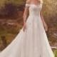 Style Saffron by Maggie Sottero - Off-the-shoulder Cap sleeve Floor length Ballgown OrganzaTulle Dress - 2017 Unique Wedding Shop
