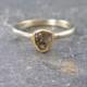 SALE  Rough Diamond Ring - Raw Diamond Ring, Raw Diamond Ring, White and Yellow Gold Diamond Ring - Rustic Diamond Ring