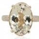 Rose Gold Morganite Ring, Diamonds on the Prongs Morganite Engagement Ring, Diamond Halo Engagement, Oval Morganite Statement Ring - LS3647