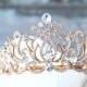 Bridal Tiara Crystal Rose Gold Tiara - CAROLINE, Swarovski Bridal Tiara Crystal Wedding Crown Rhinestone Tiara Wedding Tiara, Diamante Crown