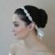 Rhinestone Headband Attached to a Double Sided Satin Ribbon in Ivory, White, Black - Ready to ship in 3-5 days