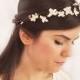 white head wreath. Wedding flower crown, Hair floral crown, Wedding Hairpiece, Rustic Head Wreath, wedding Accessories - $44.00 USD