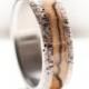 Mens Wedding Band Spalted Maple and Antler Ring - Staghead Designs