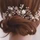 Wedding Hair Vine, Gold Bridal Head Piece, Silver Bridal Hair Accessory, Flower Hair Vine, Pearl Hair Vine