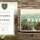 Mountain Road Wedding Invitation & Vintage RSVP // Seattle Wedding Oregon Wedding Washington Wedding Mountain Wedding Crest