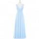 Sky_blue Azazie Hillary - V Neck Floor Length V Back Chiffon Dress - The Various Bridesmaids Store