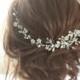 Bridal Headpiece, Crystal Bridal Hair Piece, Cristal and Pearl Bridal Headpiece, Bridal Hair Halo, Crystal and Pearl Wedding Hair Piece.