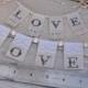 SMALL Lace LOVE Wedding Cake Topper Banner with pearls / fun wedding cake toppers