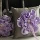 Lavender Flower Girl Basket  Lilac Ring bearer Pillow  Lavender Ring Pillow Basket Set  Lilac Gray Wedding Basket  Gray Wedding Pillow