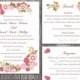 Printable Wedding Invitation Suite Printable Boho Invitation Floral Wedding Invitation Pink Invitation Download Invitation Edited PDF file
