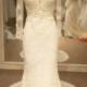 H1262 Sexy open back long sleeved lace mermaid wedding dress