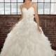 Blu by Mori Lee 4816 Ruffled Strapless Ball Gown Wedding Dress - Crazy Sale Bridal Dresses