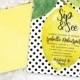 Lemon Bridal Shower Invitation - Fresh Lemon with Black and White Polka Dots Sip and See Printable Fresh Squeezed Lemonade Main Squeeze