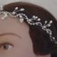 Pearl bridal hair vine wrapped in rhinestone