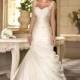 Elegant Satin Sweetheart Neckline Raised Waistline Mermaid Wedding Dress - overpinks.com