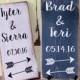 Darling Arrow Groom & Bride Names, Wedding Date Sign