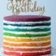 Birthday Cake Topper in Glitter Happy Birthday Calligraphy Style for Birthday Party (Item - CHB800)