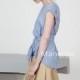 New 2017 summer wind striped short sleeve   front short back long skirt-a slim woman - Bonny YZOZO Boutique Store