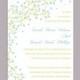 DIY Wedding Invitation Template Editable Word File Instant Download Printable Green Invitation Leaf Wedding Invitation Blue Invitations
