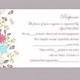 DIY Wedding RSVP Template Editable Word File Instant Download Rsvp Template Printable RSVP Cards Floral Colorful Rsvp Card Elegant Rsvp Card