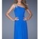 Electric Blue One Shoulder Gown by La Femme - Color Your Classy Wardrobe