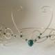 Gold forhead circlet with dark green beads