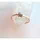 Rose Gold Engagement Ring Rose Cut Diamond, Round 4mm Conflict Free Natural Gray Color, Made To Order Yellow Gold Rose Gold or White Gold