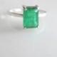 Custom Emerald Engagement Ring, Emerald Cut Natural Colombian Emerald, Alternative Engagement Ring, Rose Gold Yellow Gold, White Gold