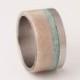 Antler ring turquoise ring titanium wedding ring