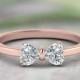 2 Heart Shaped Bow Diamond Ring