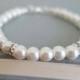 Bridal Pearl Bracelet, Pearl Crystal Bracelet, Wedding Bracelet, Swarovski Pearl, Classic, White Pearl Bracelet, Rhinestone, Bridesmaid Gift