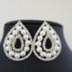 Bridal Pearl Earrings, Pearl Wedding Earrings, Vintage Wedding Jewelry, Bridal Crystal Earrings, Large Drop, Stud Earrings for Brides