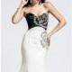 Black/White Strapless Beaded Gown by ASHLEYlauren - Color Your Classy Wardrobe