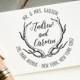 Round Self-Inking Return Address Stamp, Personalized Antlers Graphic Custom Rubber Stamp, Save the Date Stamp Rustic Wedding Addressing
