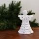Angelo bianco all'uncinetto, decorazione albero di Natale, angelo ornamento, ornamenti di Natale, angelo bianco, fatto a mano, Christmas